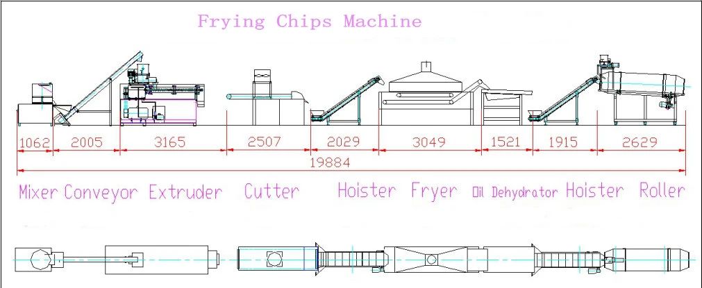 Frying Wheat Flour Snack Food Production Line Corn Doritos Tortilla Chips Processing Maker Plant Cone Bugles Snacks Food Making Machine
